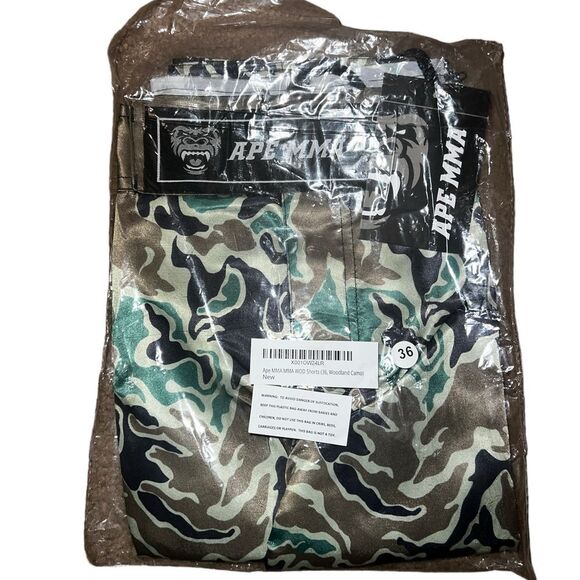 Men's Camouflage Athletic Shorts - Green and Brown - Picture 14 of 15